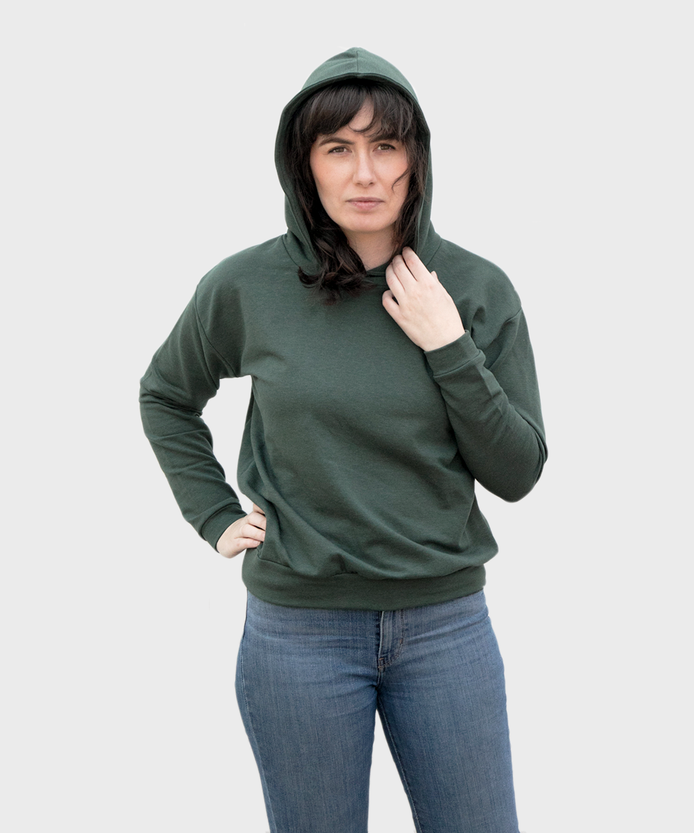 Dark Green Women Hoodie, Oversized Hooded Sweatshirt -  Canada