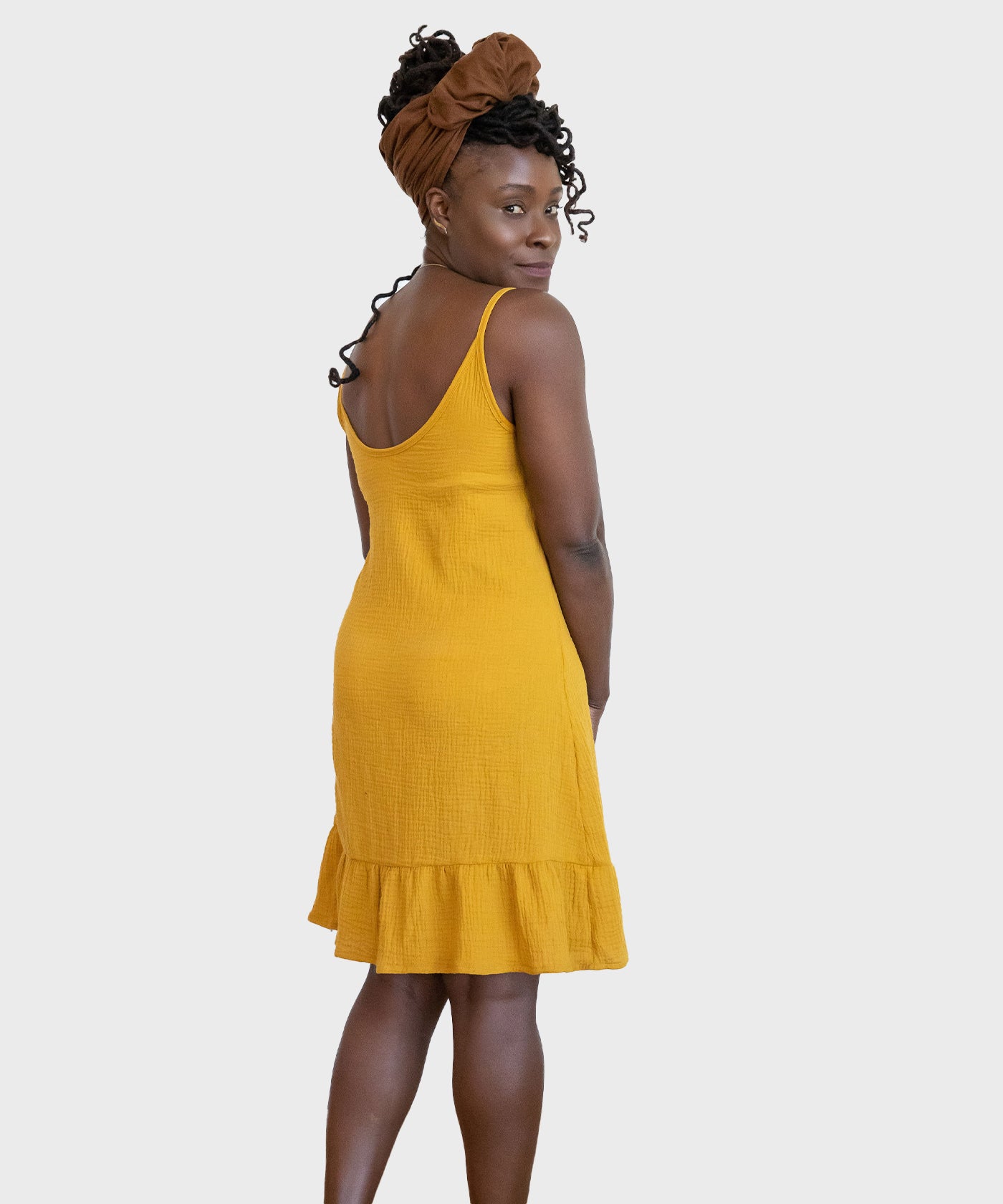 Mustard yellow outlet spaghetti strap dress