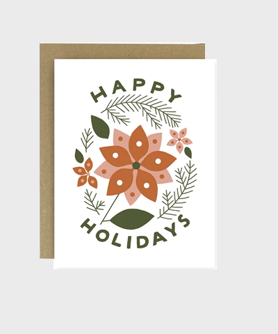 Card  |  Happy Holidays Poinsettia